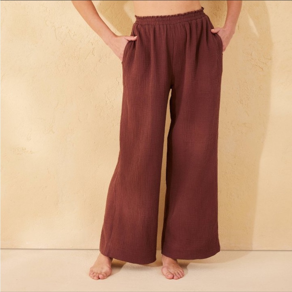 Women's Gauze Cover Up Pants - Shade & Shore™ Brown S